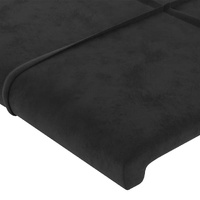 LED Headboard Black 160 cm Velvet