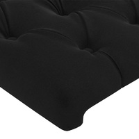 LED Headboard Black 160 cm Velvet