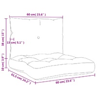 Pallet Cushions 2 pcs Grey Fabric