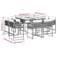 9 Piece Garden Dining Set with Cushions Beige Poly Rattan