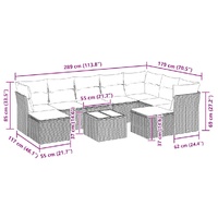 10 Piece Garden Sofa Set with Cushions Black Poly Rattan
