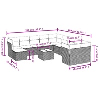 12 Piece Garden Sofa Set with Cushions Black Poly Rattan