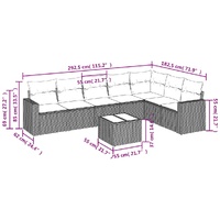 8 Piece Garden Sofa Set with Cushions Black Poly Rattan