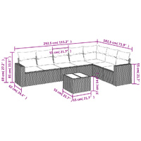 8 Piece Garden Sofa Set with Cushions Grey Poly Rattan