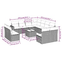 12 Piece Garden Sofa Set with Cushions Black Poly Rattan