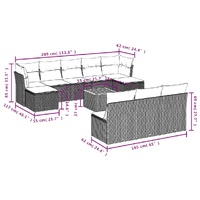 11 Piece Garden Sofa Set with Cushions Black Poly Rattan