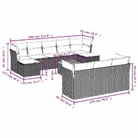 11 Piece Garden Sofa Set with Cushions Black Poly Rattan