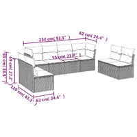 8 Piece Garden Sofa Set with Cushions Black Poly Rattan