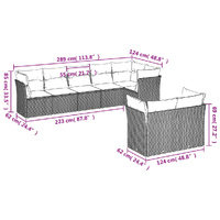 8 Piece Garden Sofa Set with Cushions Grey Poly Rattan