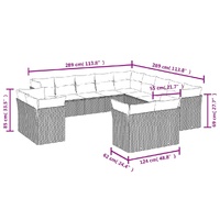 13 Piece Garden Sofa Set with Cushions Black Poly Rattan
