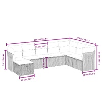 8 Piece Garden Sofa Set with Cushions Black Poly Rattan