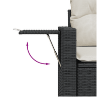 6 Piece Garden Sofa Set with Cushions Black Poly Rattan