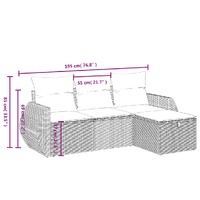 4 Piece Garden Sofa Set with Cushions Black Poly Rattan