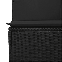 6 Piece Garden Sofa Set with Cushions Black Poly Rattan