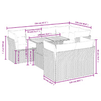 8 Piece Garden Sofa Set with Cushions Grey Poly Rattan