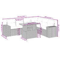 7 Piece Garden Sofa Set with Cushions Beige Poly Rattan