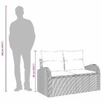 Garden Sofa with Cushion Beige 124 x 62 x 69cm Poly Rattan