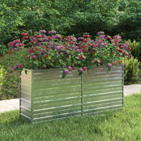 Garden Raised Bed Galvanized Steel Silver