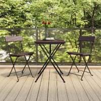 Folding Bistro Chairs Poly Rattan and Steel