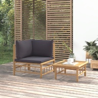 Garden Lounge Set with Cushions Bamboo
