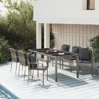 Garden Dining Set with Cushions Poly Rattan