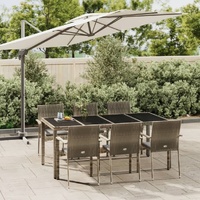 Garden Dining Set with Cushions Poly Rattan