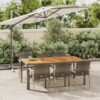 Garden Dining Set with Cushions Poly Rattan