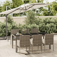 Garden Dining Set with Cushions Poly Rattan