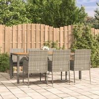 Garden Dining Set with Cushions Poly Rattan