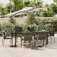 Garden Dining Set with Cushions Poly Rattan