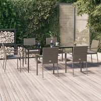 Garden Dining Set with Cushions Poly Rattan