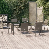 Garden Dining Set with Cushions Poly Rattan