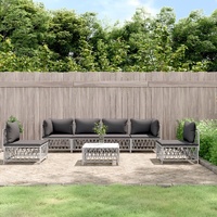 Garden Lounge Set with Cushions Steel