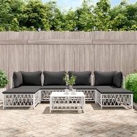 Garden Lounge Set with Cushions Steel