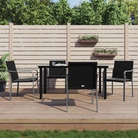 Garden Dining Set with Cushions Poly Rattan and Steel