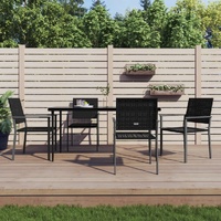 Garden Dining Set with Cushions Poly Rattan and Steel