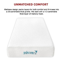 Single 25cm Gel Memory Foam Mattress – Dual-Layered Comfort with CertiPUR-US Certified Foam
