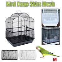 Size Shell Skirt Mesh Cover Pet Bird Cage Guard Nylon Net Seed Catcher White