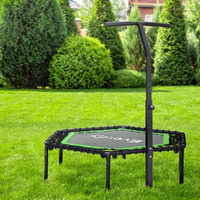48inch Hexagon Fitness Trampoline Rebounder Adjustable Handrail