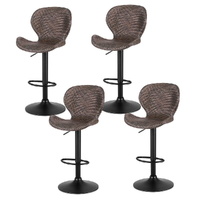 4x Bar Stools Kitchen Swivel Gas Lift Counter Chair Wing PE Rattan