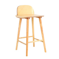 Wooden Bar Stool Dining Chair Ash Wood ELISE 65cm