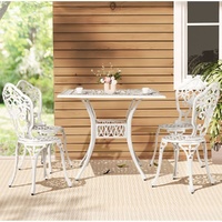 Outdoor Dining Set 5 Piece Chairs Table Cast Aluminum Patio