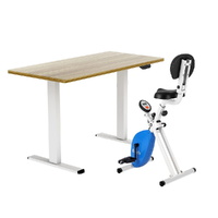 Under Desk Folding -Bike with 140cm Automatic Standing Desk Magnetic Resistance