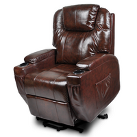 Recliner Lift Heat Massage Armchair Sofa Leather 2 Motor Chair