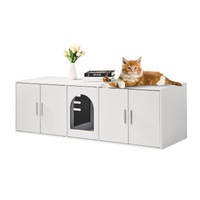 VEVOR Cat Litter Box Enclosure Wooden Litter Box Furniture Hidden 57.9"