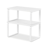 Kitchen Storage Shelves Rack Cupboard Cabinet Organiser Set of 2