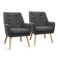2X Armchair Lounge Chair Accent Tub Chair ANNE