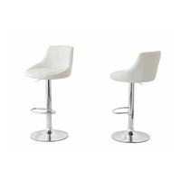2 Diamond Style Padded Leather Barstools w Adjustable Height