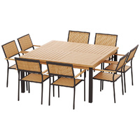 Outdoor Dining Set Wooden Table Chairs Setting