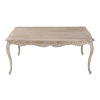 Dining Table Oak Wood Plywood Veneer White Washed Finish